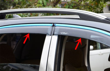 Cina HONDA CR-V 2012 Penutup jendela mobil, baja tahan karat trim stripe deflektor angin pemasok
