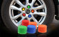 Bagian trim bodi mobil universal, cap kacang roda karet silikon berwarna pemasok